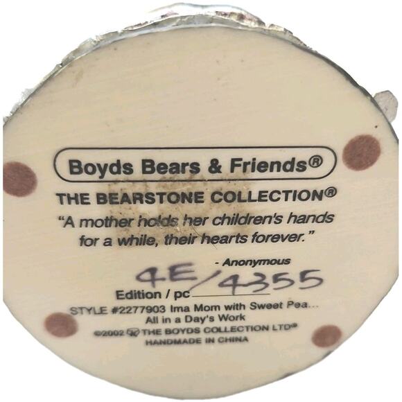 Ima Mom Sweat Pea & Bailey Hearts Desire Boyds Bears and Friends 2002 & 1995 - Picture 12 of 16